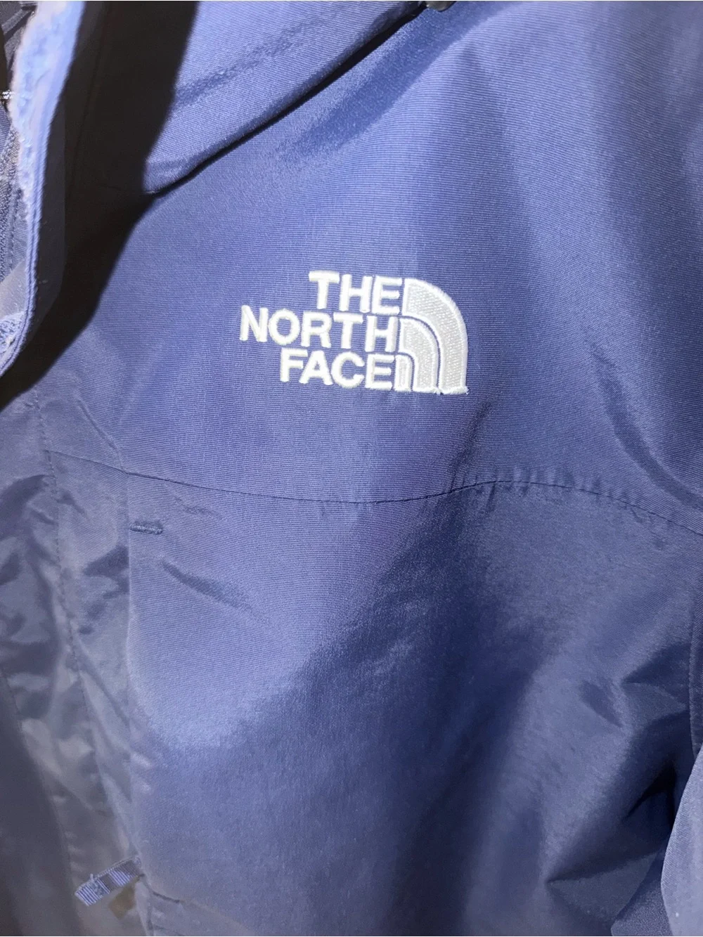 The North Face Men's Large Insulated Hooded Jacket Navy Blue